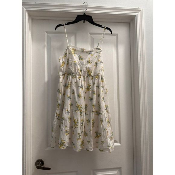 wild fable Women's Mini Dress White Green Size Large - Picture 1 of 3